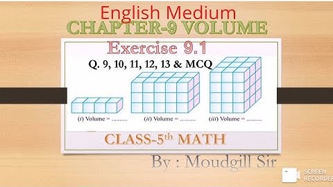 CHAPTER-9 VOLUME EX. 9.1 Q. 9,10,11,12,13 &  MCQ CLASS-5TH SUBJECT MATH