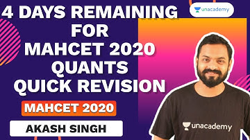 4 Days Remaining for MAHCET 2020 | Quants Quick Revision by Akash Singh