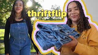 I turned these jeans from the thrift store into Overalls!!  Thriftflip