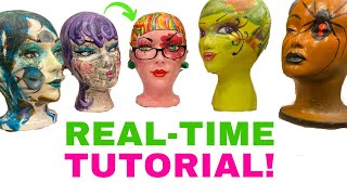 🤯 FOAM HEAD MIXED MEDIA FUN for ALL Ages! Perfect for Home or Store Decor or Halloween!!