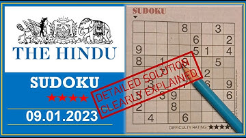 How to Solve 4 Star Hindu  Sudoku Jan 09,  2023 -  Step By Step Solution
