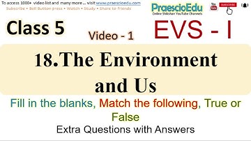 Class 5 EVS- 1 Extra Questions on The Environment & us video-1 State Board Std 5th