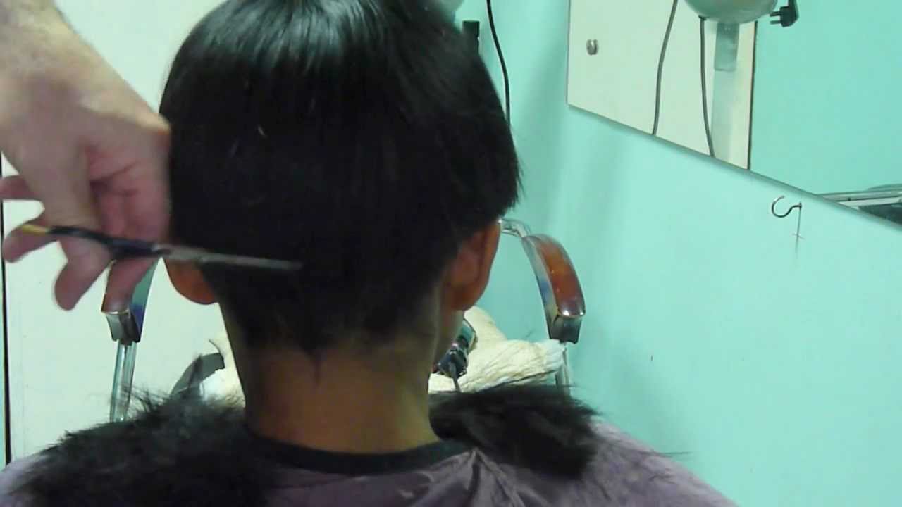 Cutting hair above the ears - YouTube