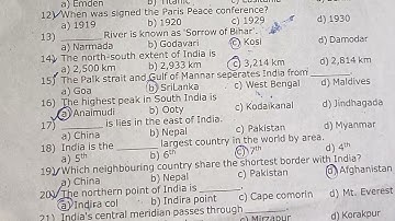 10th social science common model revision test _2021 one word answers
