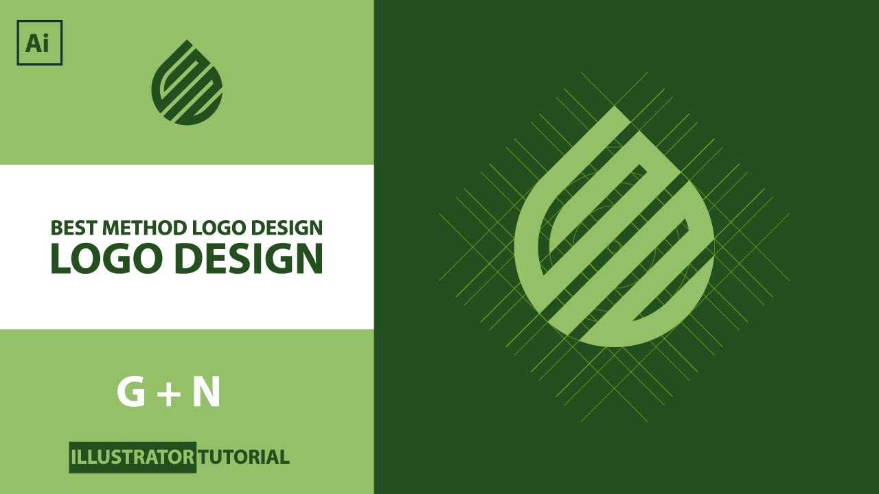 Tutorial GN Monogram Logo Design Process With Circular Grid Illustrator ...