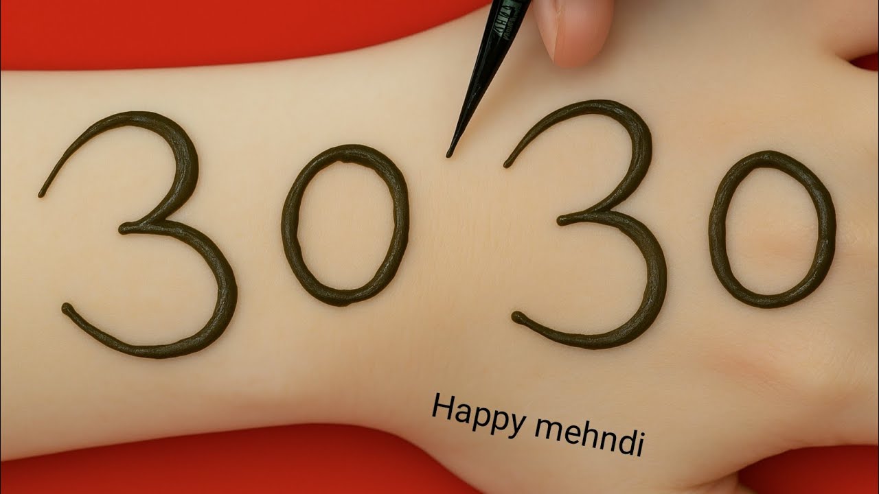 303030 Easy Arabic Mehndi Design for Hands | Number Style Mehndi ...