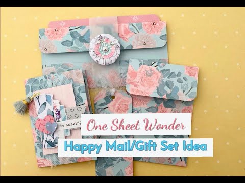 One Sheet Wonder | 4 Pce Happy Mail/Gift or Stationery Set Idea | 12x12 Paper | TUTORIAL