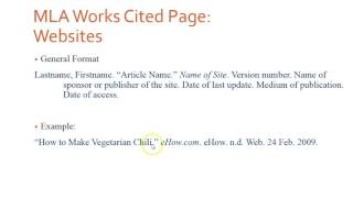 Citing Websites In MLA