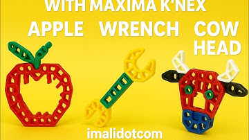 Building Easy Shapes with Maxima K’Nex Apple 🍎 Wrench 🔧 Cow Head 🐮 #imalidotcom