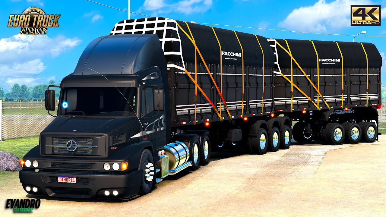 M-Benz LS 1938 Transporte de Algodão Bitrem Facchini (36 t) Euro Truck Simulator 2 V1.56
