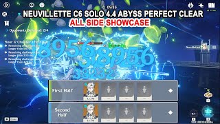 Top 1% Neuvillette C6 Solo 4.4 Abyss Floor 12 Perfect Clear - All Side Showcase