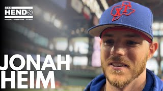 Jonah Heim talks all time catchers, 2023 Texas rangers, being a buffalo bills fan \& possible allstar