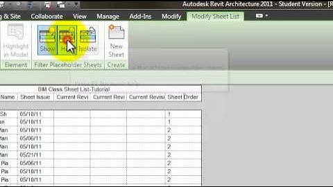 REVIT 2012 Sheet List Tutorial