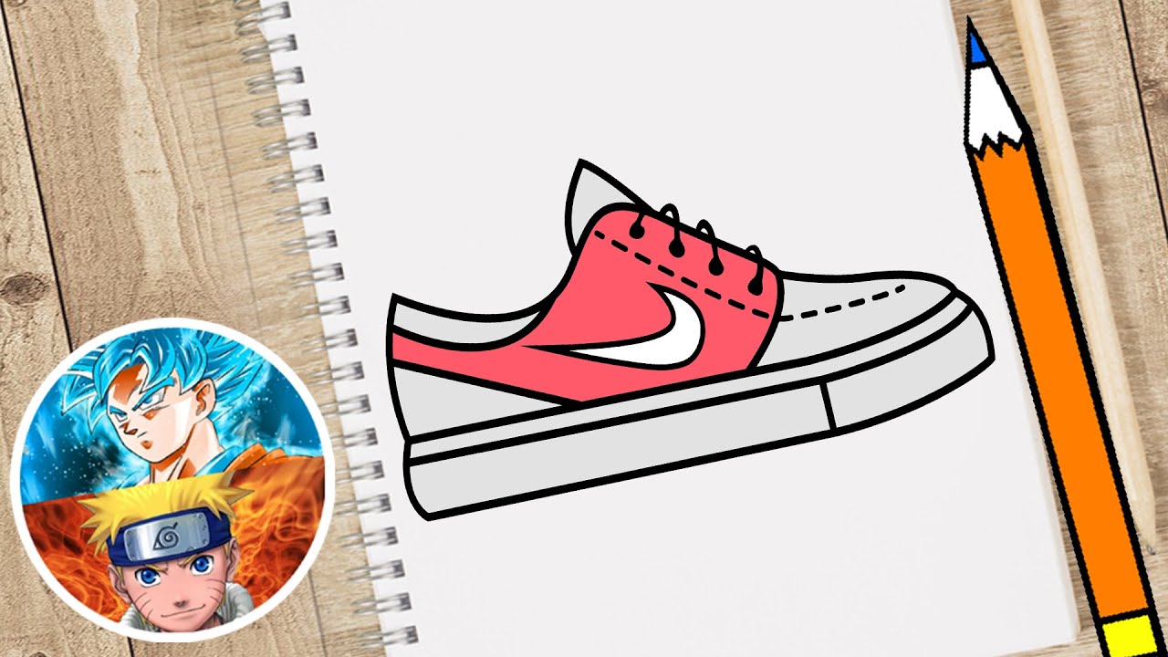 catalogar demoler conducir HOW TO DRAW A NIKE SHOES EASY STEP BY STEP - YouTube