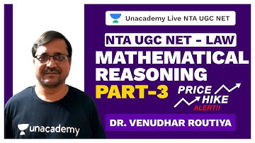 NTA UGC NET | Mathematical Reasoning Part-3 | Dr.Venudhar | Unacademy