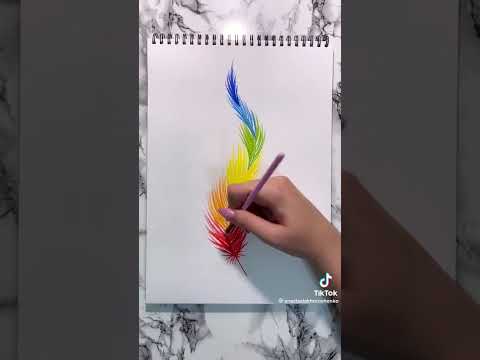 رسم رسمة الريشة الملونة