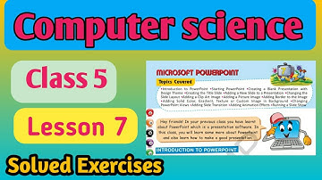 Class 5 Computer Q&A chapter 7 Microsoft PowerPoint|| Solved exercises|| Army Public School book