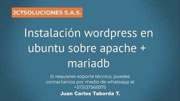 Instalación wordpress en ubuntu + apache2 + mariadb