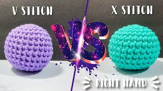 X vs V Stitch Single Crochet | Which is Best for Amigurumi? | Yarn Under vs Yarn Over | Right Hand