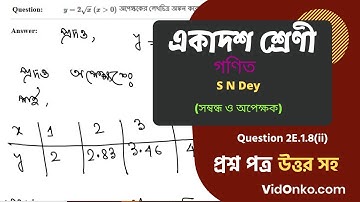 West Bengal Board 11 Class Mathematics Book Solution in Bengali - S N Dey Exercise: 2E.1.8(ii)