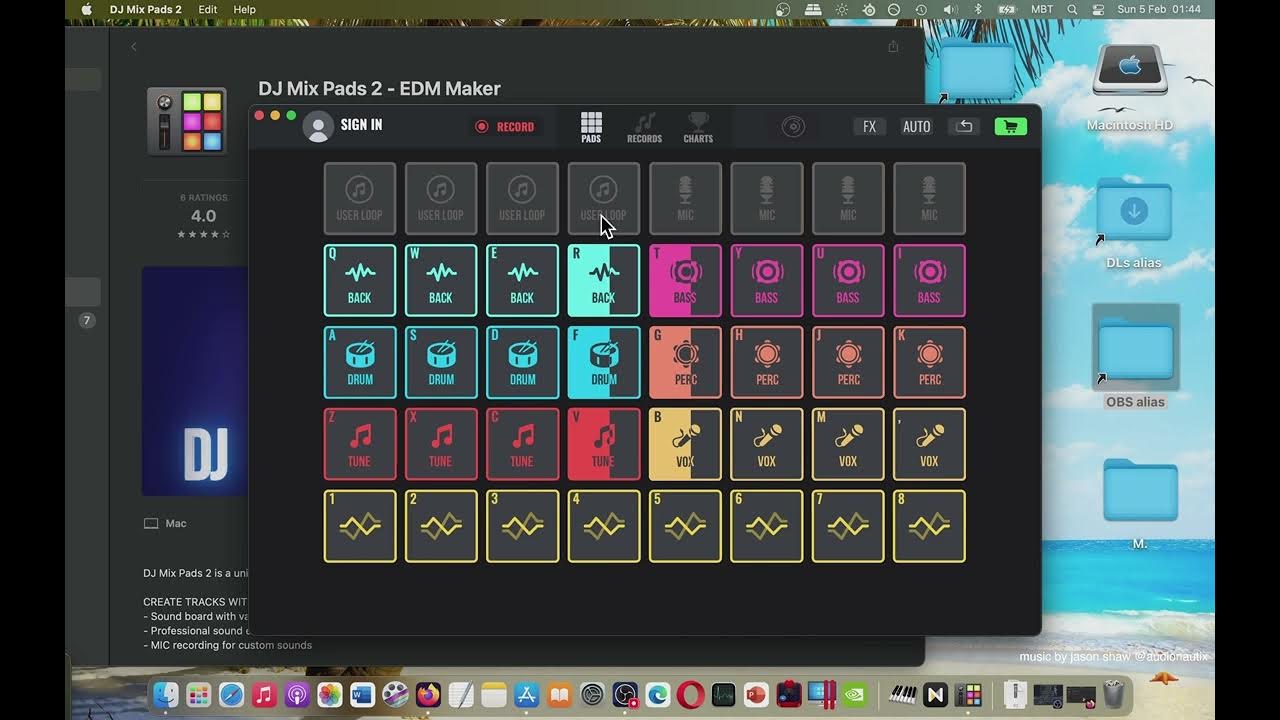 DJ Mix Pads 2 EDM Maker Music App from Mac App Store (Basic Overview