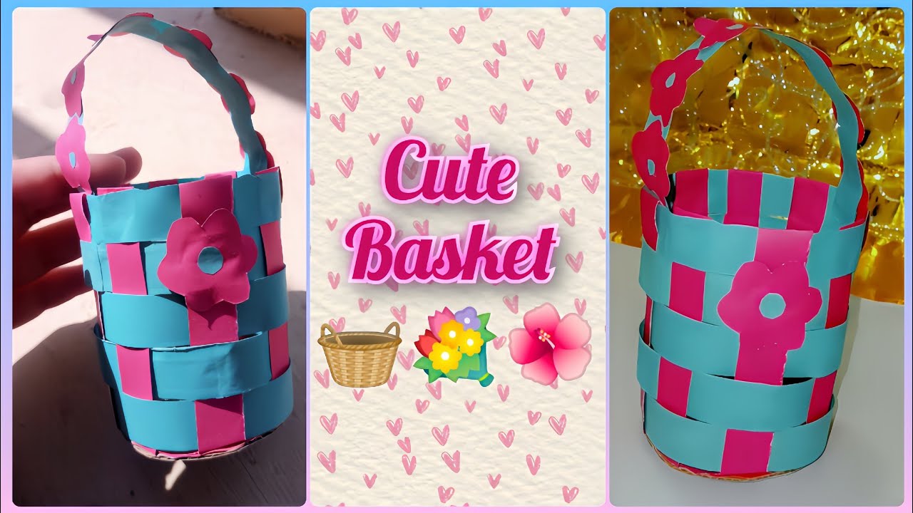 How to make cute basket 🧺💐 cute basket ideas cute basket with paper