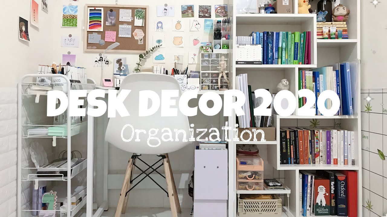 Desk decor + stationery organization: Trang trí và sắp xếp lại bàn ...