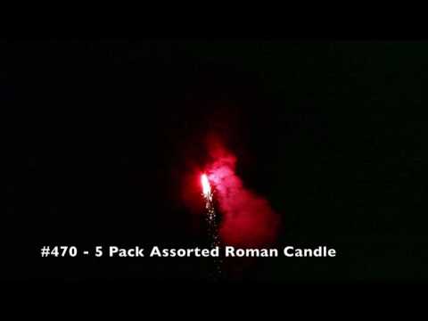 5 Pack Assorted Effect Roman Candle