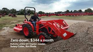 Unbeatable Savings On Kubota L2502DT Tractor Package at Kubota Center of Tulsa