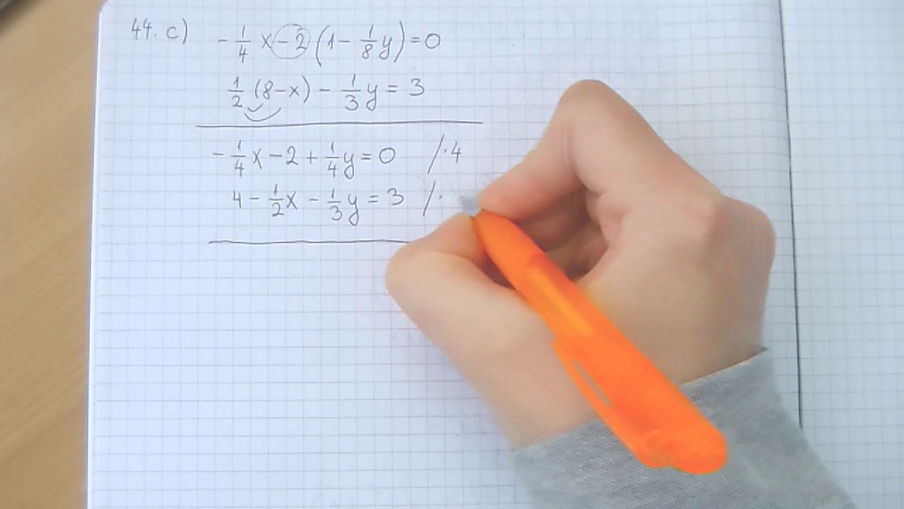 Sustav dviju linearnih jednadžbi s dvjema nepoznanicama - razlomci i zagrade