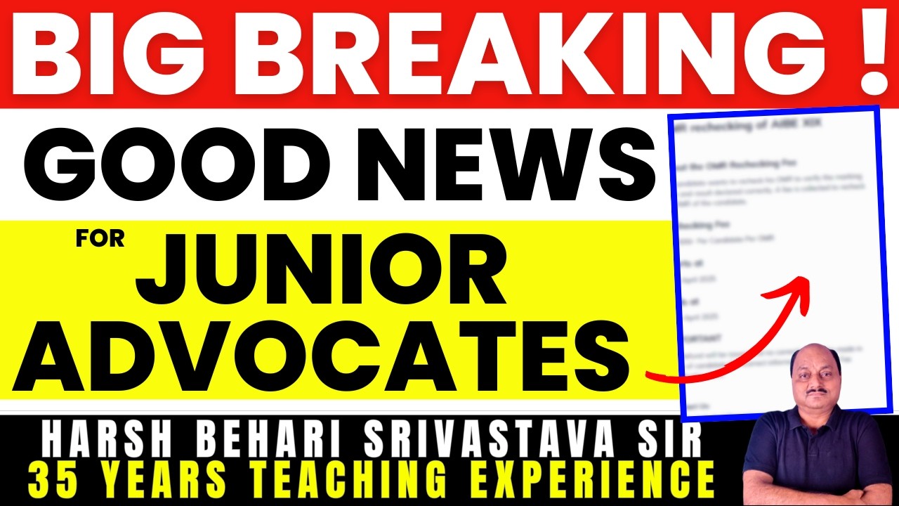 BIG BREAKING !! GOOD NEWS For Young Lawyers !! 