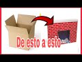 DIY/CHIMENEA PARA NAVIDAD FÁCIL/CARDBOARD FIREPLACE FOR CHRISTMAS