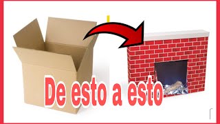 DIY/CHIMENEA PARA NAVIDAD FÁCIL/CARDBOARD FIREPLACE FOR CHRISTMAS