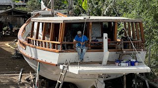 Complete tear down and rebuild of our rescued wooden boat's pilothouse — Sailing Yabá 155