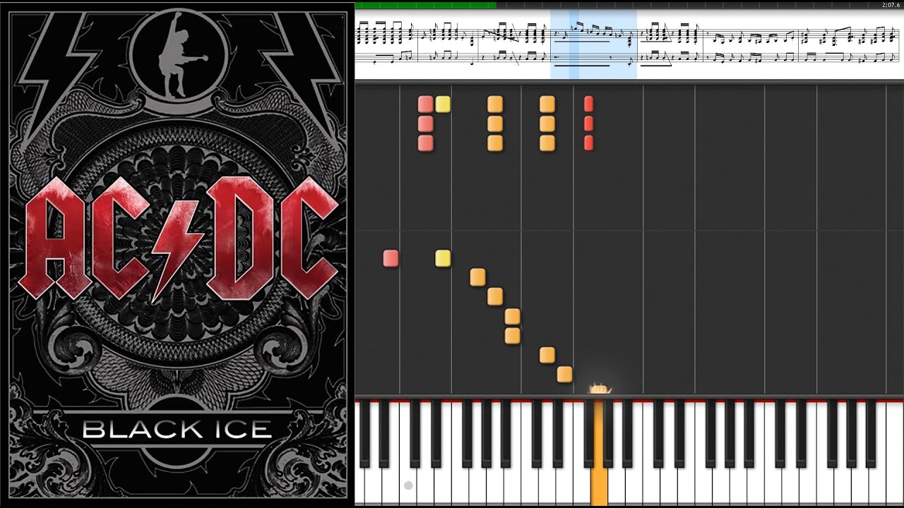 AC DC - Back In Black / Piano Tutorial Piano Cover Sheet Music - YouTube