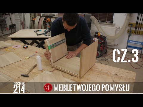 Oak bedside table with a drawer - gluing drawers and bodies, cutting grooves for panels