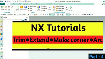 NX tutorial for beginners (part - 4)|| Trim||Extend || Make corner || Arc