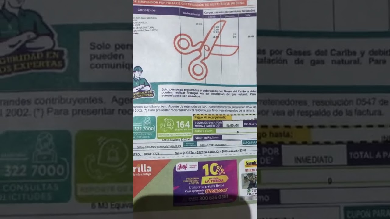 Conoce la factura de Gas, gases del caribe ..!