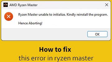 Ryzen Master unable to initialize kindly reinstall the program