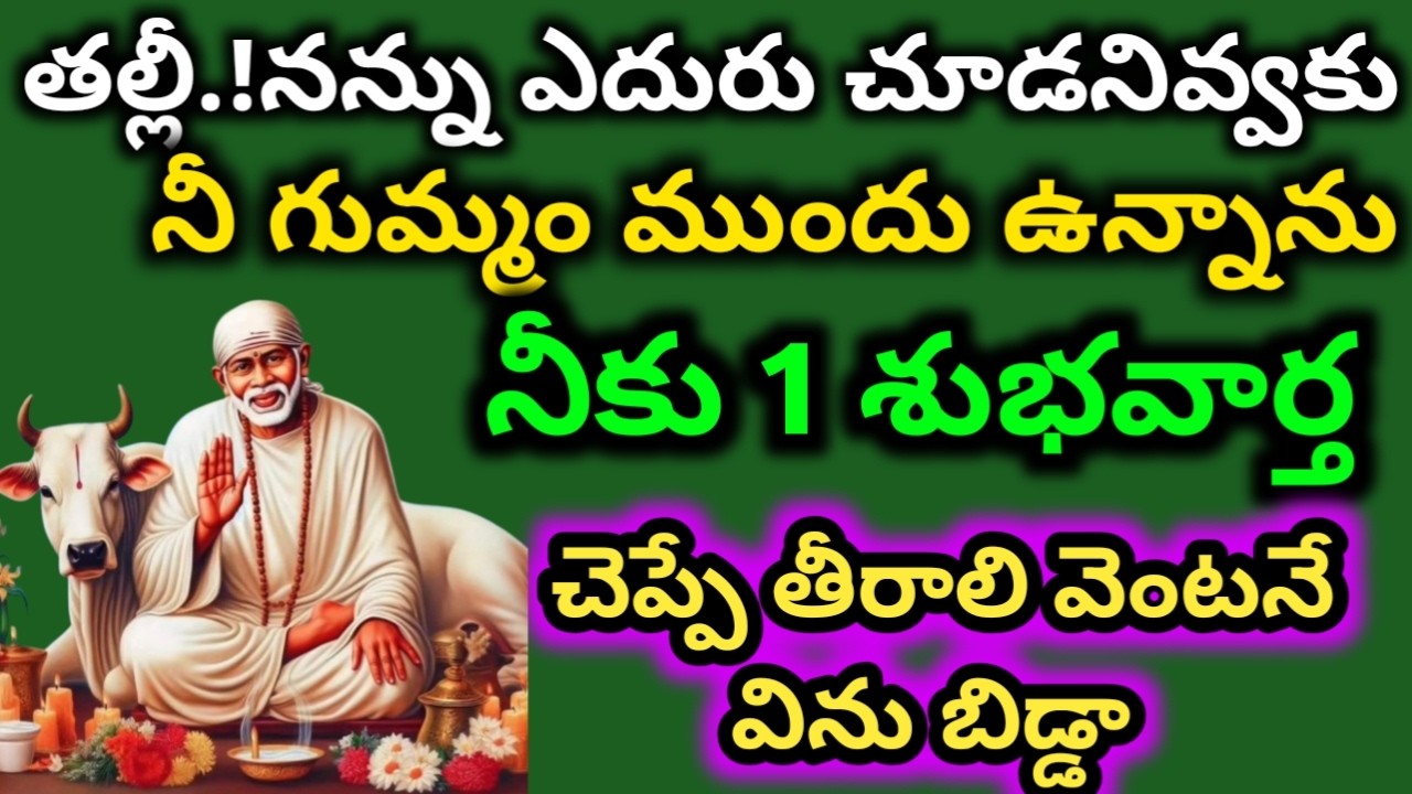 తల్లీ నన్ను ఎదురుచూడనివ్వకు శుభవార్తతో నీగుమ్మం ముందు ఉన్నాను విను బిడ్డా|saibabamotivationaladvice