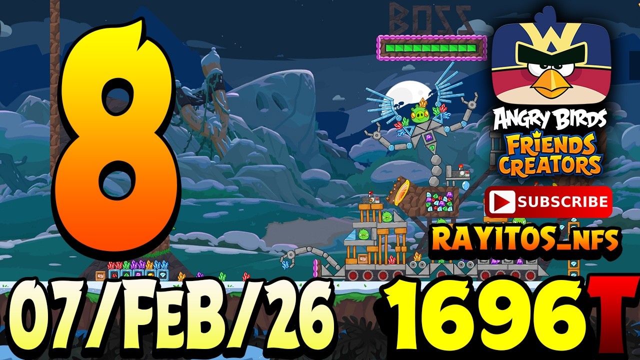 Angry Birds Friends Level 8 Tournament 1696 Highscore POWER-UP walkthrough
