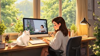 Slow Productive Morning 🌸 Lofi Hip Hop for Focused \u0026 Relaxed Work ~ Positive Lofi