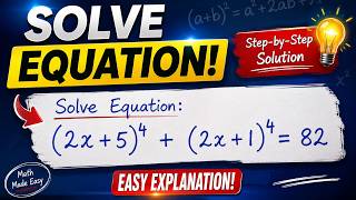 Can You Solve This (2x+5)power4+(2x+1)power4=82 | Only Geniuses Get It Right!