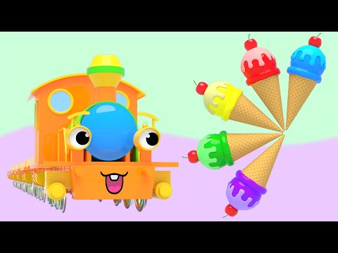 Learn <strong>Colors</strong> with Train Ice Cream! | <strong>Rain</strong> <strong>Rain</strong> Go Away nursery rhymes song आइसक्रीम के साथ रंग जानें