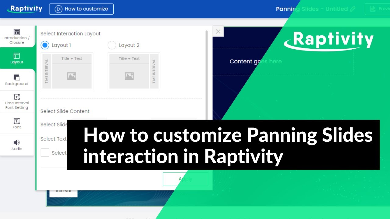 How to customize Panning Slides interaction in Raptivity