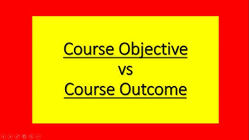 Course Objectives vs Course Outcomes
