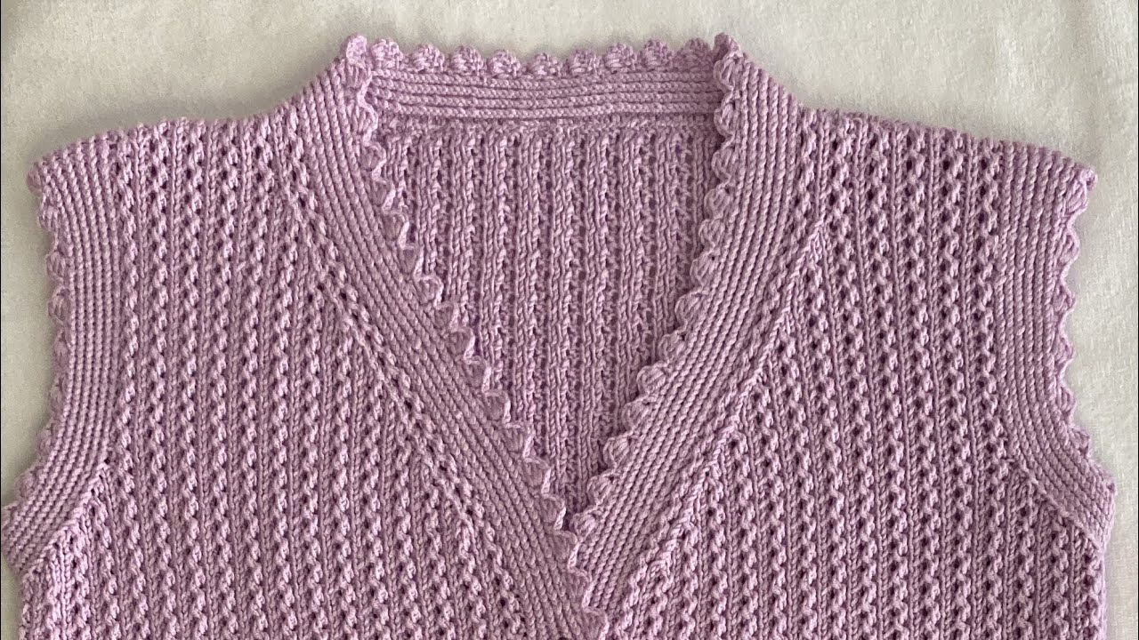 44/46/48 Standart Bedene Uygun Yelek,İlmek sayıları ve Kenar tığlama🌸