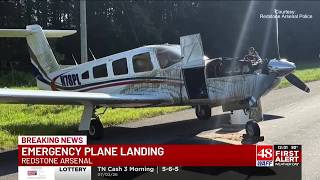 Small aircraft makes an emergency landing on Redstone Arsenal