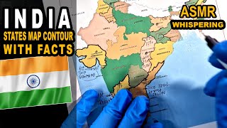 ASMR Tracing INDIA map contour and its states with facts and secrets | ASMR soft spoken triggers screenshot 5