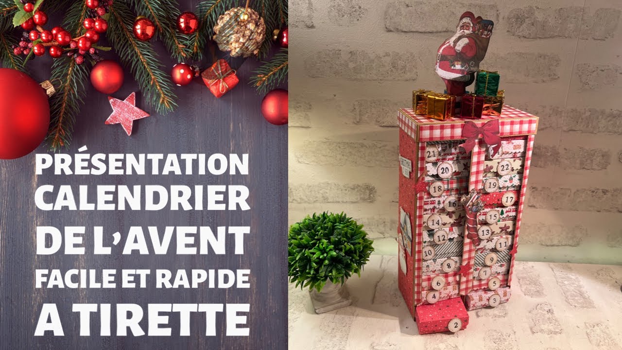 Scrapbooking, présentation du calendrier de l’avent facile et rapide à tirette